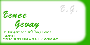 bence gevay business card